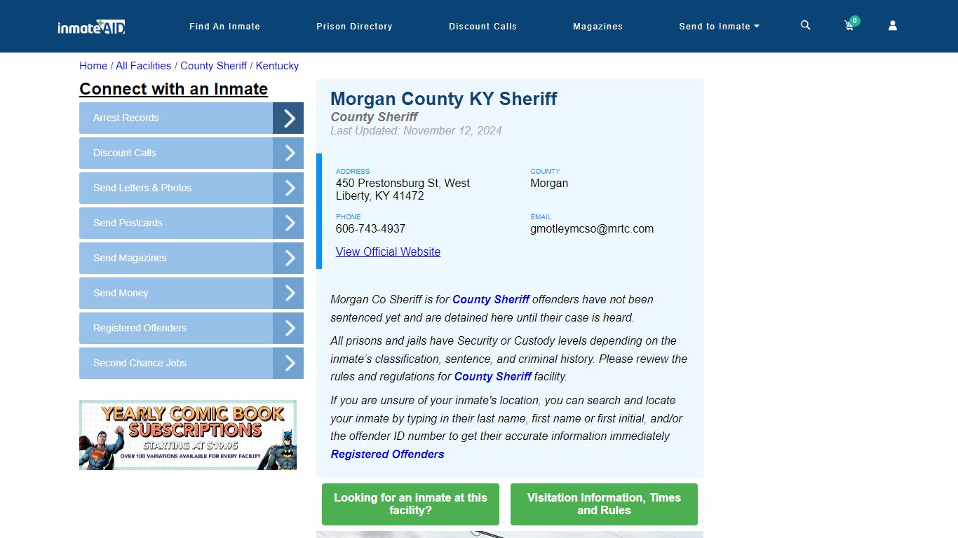 Morgan County KY Jail - Inmate Locator