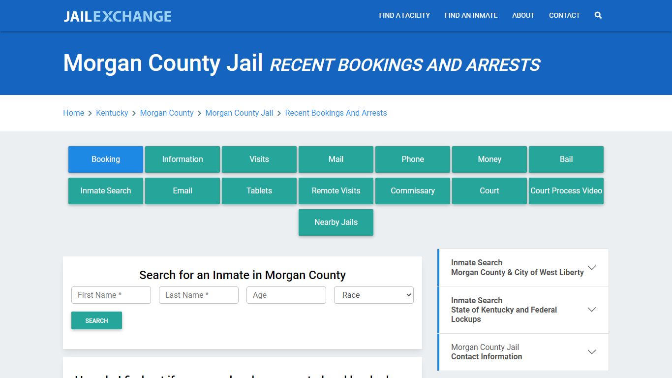 Morgan County Jail Recent Bookings And Arrests - Jail Exchange